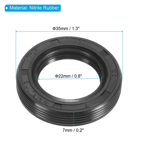 Nitrile Rubber TG4 Radial Shaft Seal 22mm X 35mm X 7mm For Bearing Shafts Oil Pumps And Engines close-up