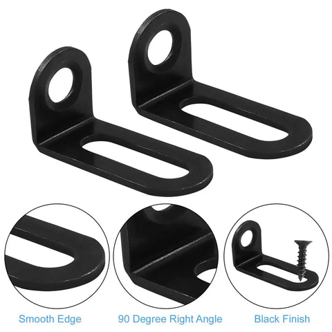 12 Pack Adjustable Right Angle Brackets L Shape Corner Braces Black For DIY Furniture Fixes And Home Projects Heavy Duty Support 18x19x3 mm