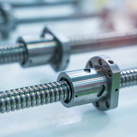 Close-up of M5 x 300mm Fully Threaded Rod 0.8mm Pitch 304 Stainless Steel Right Hand, 4 Pack with focus on threading detail