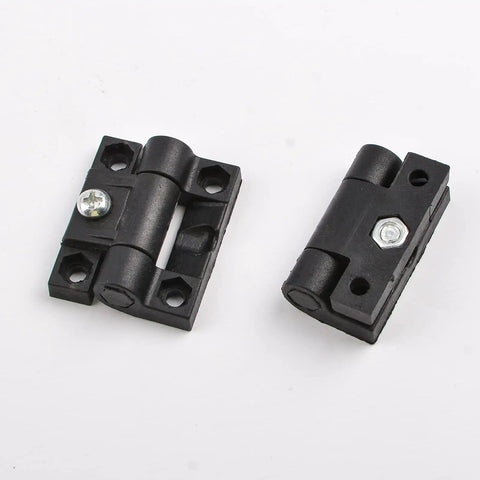 Premium INCREWAY 10 Pack Cabinet Hinges With Screws, Adjustable Tension Control, Black Nylon Boat Gate Style, Front View