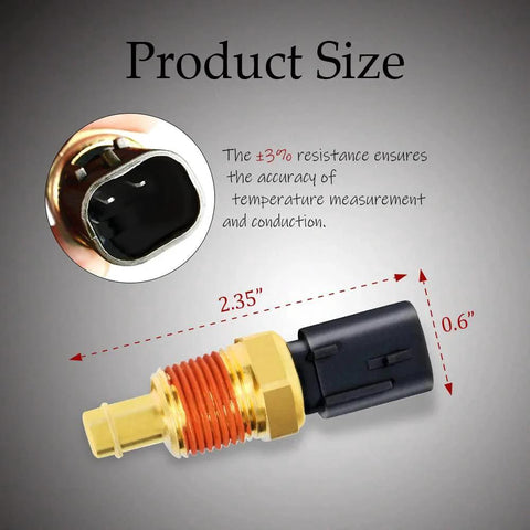 Engine Coolant Temperature Sensor Replaces OEM 5149077AB For Dodge Charger Durango Ram 1500 2500 3500 Jeep Wrangler Chrysler Town And Country Water Temperature Sensor Plug And Play Replacement product size