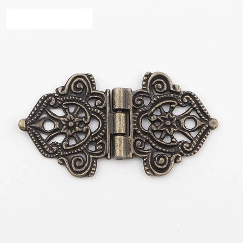 Old School Alloy Hollow Flower Hinges for Cabinets and Boxes, durable metal butt cabinet door hardware, classic Chinese style.