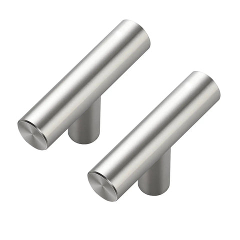 30 Pack Brushed Nickel Cabinet Knobs Stainless Steel T Bar Pulls For Doors And Drawers 2 Inch Length Single Hole Modern Silver