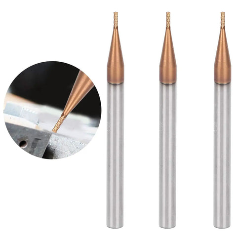 4 Flute Tungsten Carbide Milling Cutter for CNC Woodworking and Precision Engraving, 1x50x4T End Mill with 10mm Blade Length, close-up view