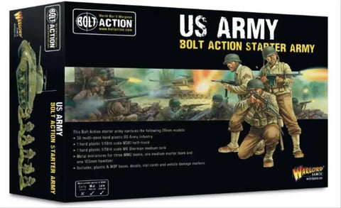 Bolt Action US Army Starter Set One To Fifty Six Scale WWII Wargaming Plastic Miniatures Kit box for Mediterranean campaigns