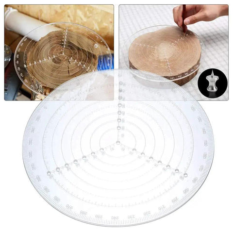 Round Center Finder Compass for Woodworking and Lathe Work Clear Acrylic Circle Gauge Centering Tool for Drawing Precise Circles