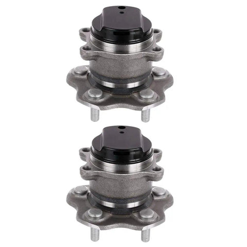 Rear Wheel Bearing And Hub Assembly All In One For Nissan Qashqai 2017 2019 Rogue 2014 2019 And Rogue Sport 2017 2019 5 Lug With ABS Pre Greased And Pre Sealed Multi Lip Replacement Wheel Hub, showing two 5-lug hub assemblies