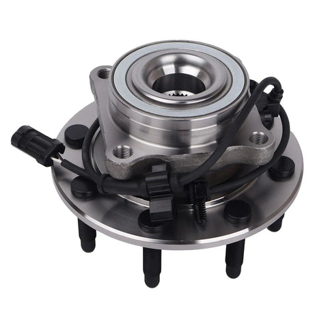 Front view of Two Pack 515058 4WD Beefed Up Front Wheel Bearing Hub Assemblies for Chevy Silverado Suburban Avalanche 8 Lug Trucks.