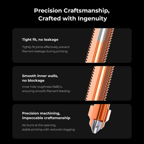 K2 Series Extruder And Nozzle Upgrade Kit features smooth inner walls and precision machining for K2 Pro And K2 Plus 3D printers.