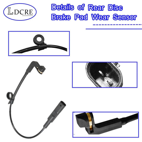 Amazon-brand rear disc brake pad wear sensor with wiring harness and electrical connector