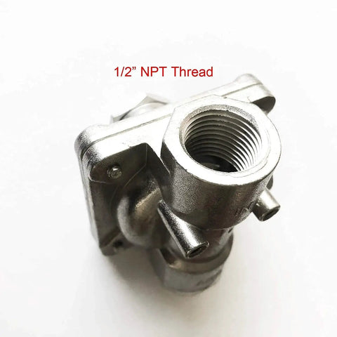 Natural Gas Grill Regulator With Half Inch In And Out NPT Threads, Low Pressure Gas Regulator For LP And NG, close-up of NPT thread