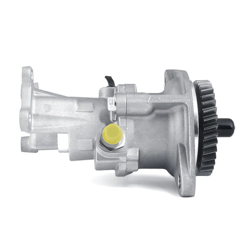 AULINK gear-driven vacuum pump, aluminum body with black pulley gear and yellow port cap