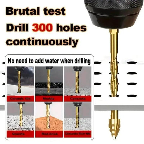 8-Piece Hardened Alloy Drill Bit Set With Four-Flute Core Design And Sharp Landing Tip for various materials drilling