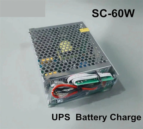 Front view of Industrial Switching Power Supply 12V 24V 60W SC60W with External Connector and UPS Function