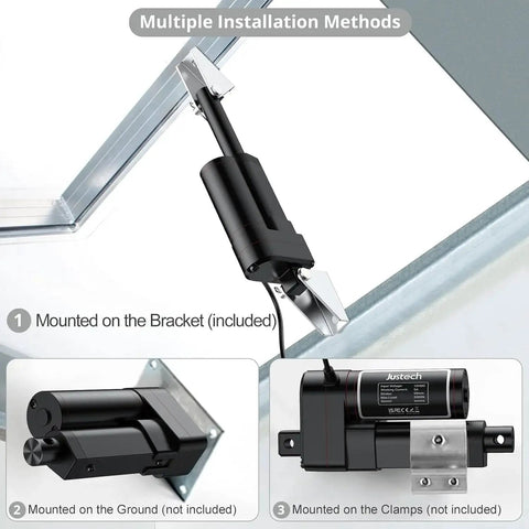 Built-Tough 12V Linear Actuator With 660 Lbs, 3000 N, 2-Inch Travel, Silent Operation, IP65 Weatherproof, Bracket Included