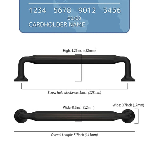 Oil Rubbed Bronze Cabinet Pulls 5 Inch 10 Pack Kitchen Cabinet Hardware dimensions and screw hole spacing
