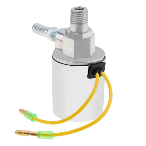 Air Horn Solenoid Valve One Quarter Inch NPT For 12V And 24V DC Systems, chrome plated metal, heavy duty electric valve.