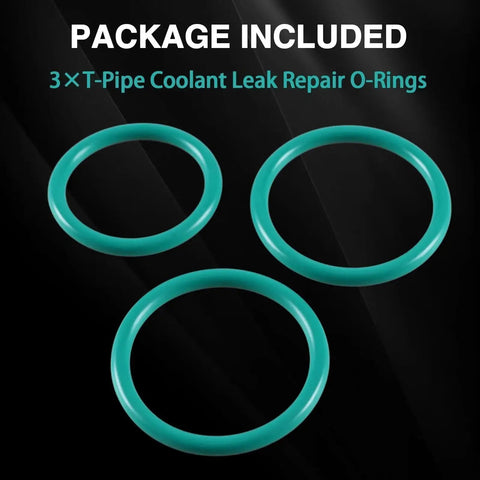 Ford Radiator Hose Seal Kit For F Series 2011 2018 O Ring T Pipe Leak Repair shown with three green O-rings