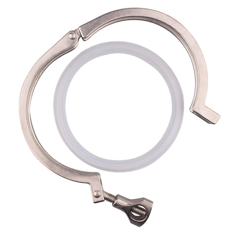 DERNORD 2.5in stainless steel tri clamp with silicone gasket and wing nut