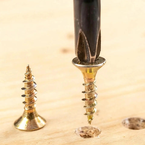 Driver inserting gold screw from 1170 Pcs Micro Screws Set For Electronics And Eyewear, M2 M2.5 M3 Gold Self Tapping Phillips Flat Head