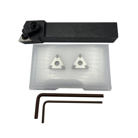 CBN Turning Inserts Set With MTJNR1616H16 Tool Holder for hardened steel, cast iron, and sintered ferrous alloys, shown with tools