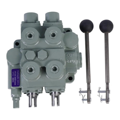Heavy Duty Two Spool 25 GPM Double Acting Hydraulic Valve RD522CCAA5A4B1 For 3000 PSI Systems with levers detached