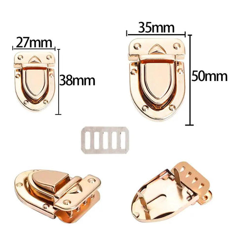 10 Pcs Turn Lock Clasp Set For DIY Handbags With Washers Sturdy Metal Twist Lock Fasteners in 27x38mm and 35x50mm sizes