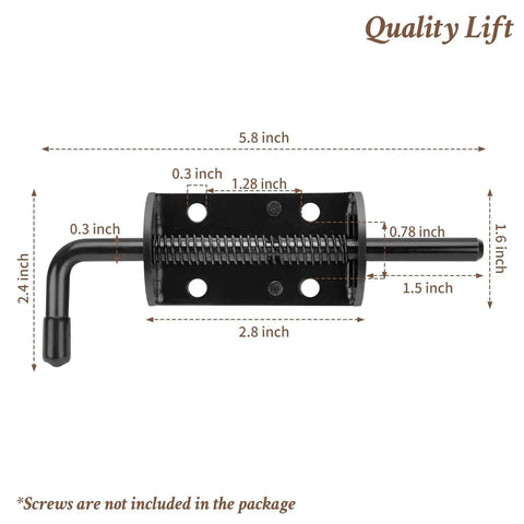 Spring Loaded Gate Latch Pin Barrel Bolt 6 Inch Solid Steel For Wood And Metal Gates Shed Doors Tailgates And Trailers Black 2 Pack Durable Corrosion Resistant Outdoor Gate Hardware