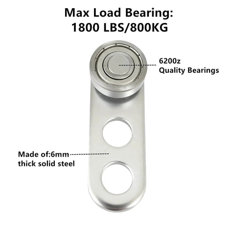 Top view of Two Wheel Silent Trolley Assembly with deep groove ball bearings for heavy-duty galvanized steel strut channel.