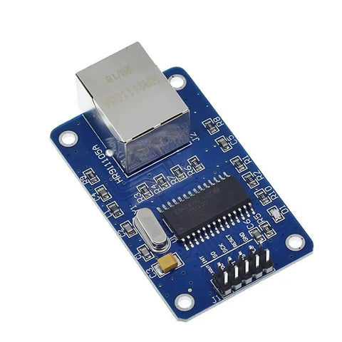 ENC28J60 Ethernet LAN Module With SPI Interface For Arduino AVR PIC LPC STM32 3.3V Powered HR911105A Blue PCB Board top view