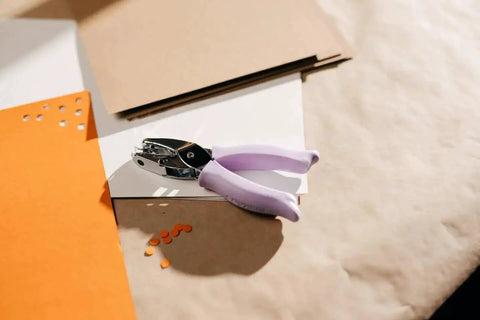 Purple Circle Hand Punch 1/4 Inch For Crafts With Cushioned Grip Dope Easy To Use For Scrapbooking And Card Making on paper
