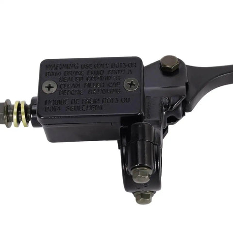 Front view of right hydraulic brake master cylinder for 50cc to 250cc dirt bikes ATVs and scooters replacement part