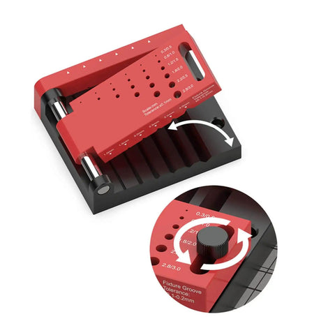 Ultra Light Aluminum Adjustable Drill Guide Jig with clamp and locating holes, ideal for coaxial and through hole drilling.