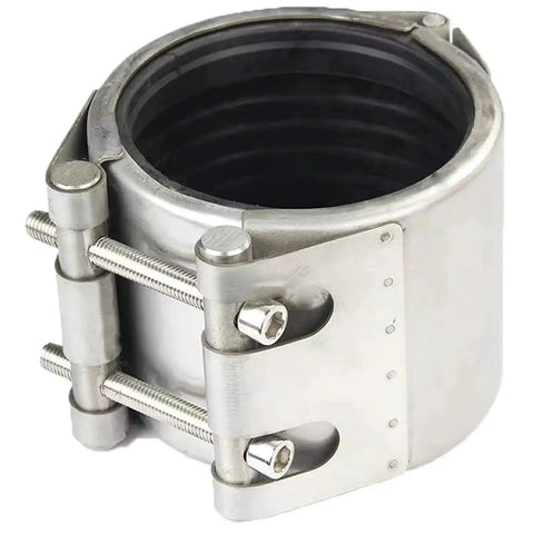 Emergency Fast Fix Pipe Repair Clamp Kit For Plastic And Metal Pipes 20mm To 23mm, 304 stainless steel with rubber liner, side view