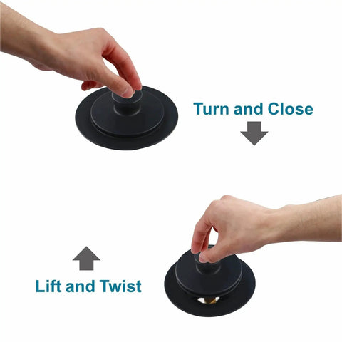 Matte Black Tub Drain And Overflow Kit With Single Hole Faceplate, Universal All Metal Lift And Turn Bath Drain Kit By Welsan in use
