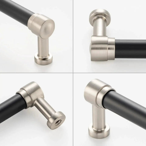 Two Tone Black And Nickel Cabinet Pulls 1 Piece French Style Cabinet Handles with Eight Point Eight Inch Screw Spacing