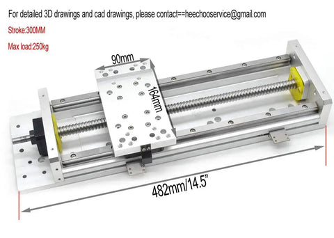 Beefy 300mm CNC Linear Guide Slide Table With 1605 Ball Screw And HG15 Rails 250kg Load Capacity Nema 34 Motor Base