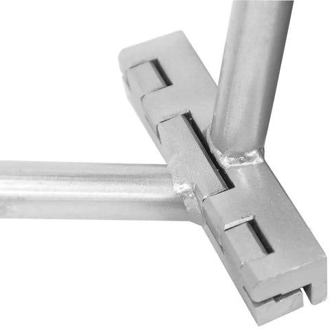 Close-up of the Two Step 90 Degree To 180 Degree Metal Roof Standing Seam Bending Tool, showing hinge detail on heavy-duty hand seamer.