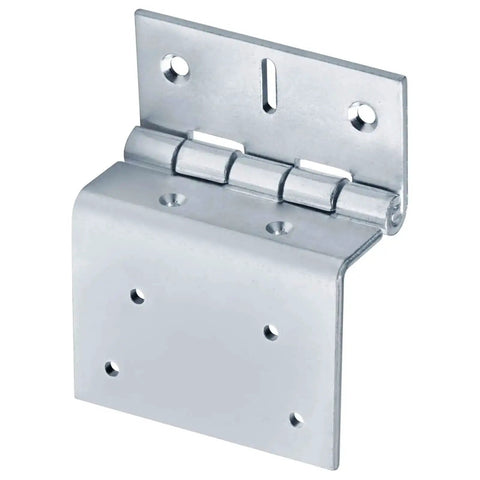 4 Inch Offset Door Hinges Built Tough Five Knuckle Partial Wrap Chest Hinge For 1 Inch Thick Doors, galvanized steel, side view
