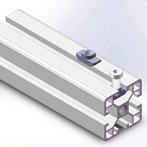 4040 Series M5 T Nuts Hammer Head T Slot Nut Fasteners Nickel Plated Carbon Steel Nuts For Aluminum Profiles shown in installation