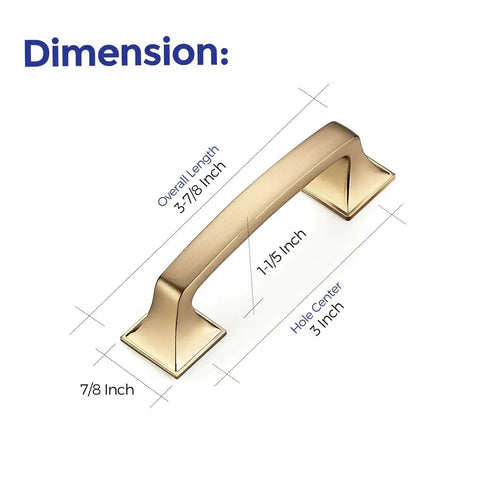 10 Pack Solid 3 Inch Square Foot Arch Cabinet Pulls In Champagne Bronze For Kitchen Cabinets And Drawers Durable Zinc Alloy Drawer Pulls