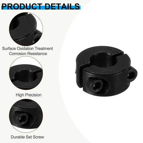 Heavy Duty 8mm Bore Double Split Shaft Collar Clamp Style Four Pack With 18mm Outer Diameter And 9mm Thick 45 Carbon Steel Locking Collars