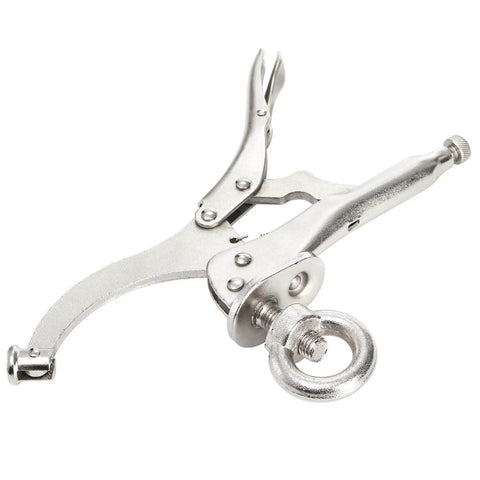 Two Pack 9 Inch Drill Press Clamps With Locking Mechanism Built Tough Heavy Duty Hold Down Clamps For Welding Tables And Woodworking 2 Inch Jaw Opening 3 Inch Throat Depth Quick Slide Into Drill Press Slots For Fast Secure Gripping