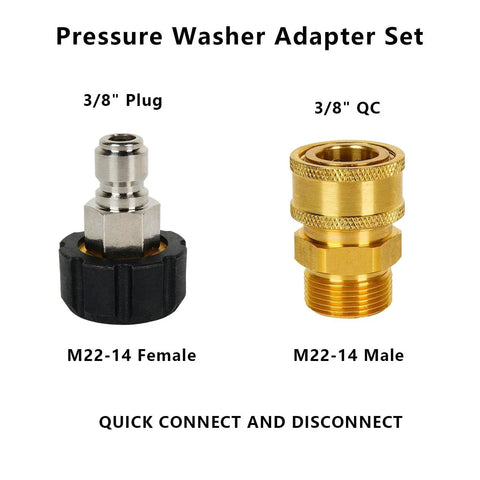 Pressure Washer Quick Connect Kit M22 To Three Eighth Inch And Three Quarter Inch And One Half Inch Brass Fittings Swivel Adapters Set For Everyday Home And Pro Use Mingou