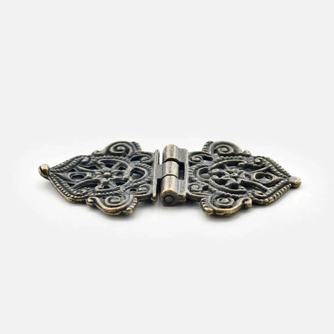 Old School Alloy Hollow Flower Hinges For Cabinets And Boxes, durable metal butt cabinet door hardware with classic Chinese design