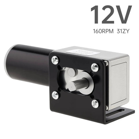 Beefy 12V DC Worm Gear Motor With Bracket For Precision Slow Speed Control Self Locking 40 RPM 7W Permanent Magnet Reduction