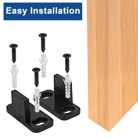 Black Sliding Barn Door Floor Guides Made From Durable POM Plastic For Bypass, Pocket, Closet And Barn Doors Heavy Duty