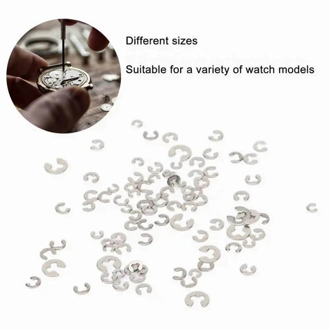 Scattered 90Pcs Watch Ring Clip E Clip Set With 9 Sizes From 1.5mm To 4mm External Retaining Rings Durable Metal C Clips