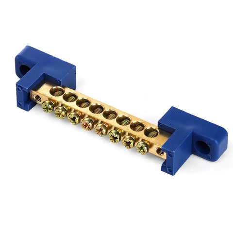 10 Pack Brass Terminal Bus Bar With Eight Position Screw Terminals for Car Boat Marine Electrical Power Distribution Grounding Strip