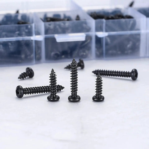 M3 Self Tapping Wood Screws Set, Zinc Plated Carbon Steel Pan Head Phillips Screws For Wood Plastic And Soft Metal, 520 Pieces